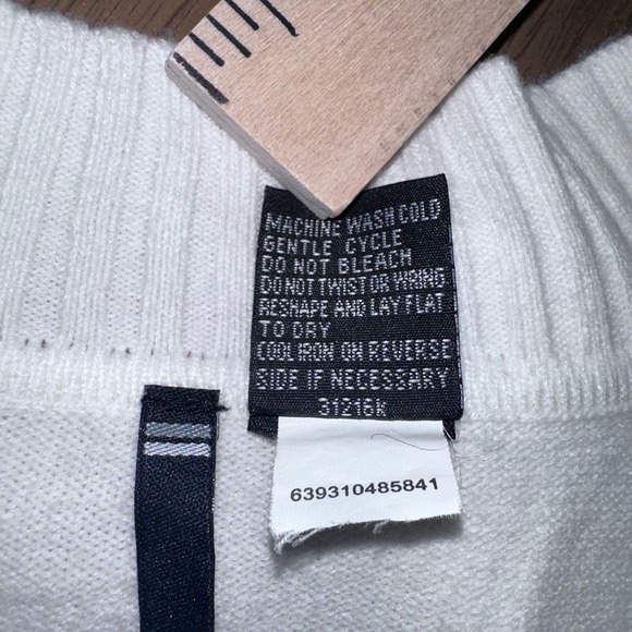 Takeout Boat Neck Womens Ribbed Knit Sweater White Long Sleeve Size Large - Picture 7 of 8